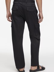 Calvin Klein Black Straight Cargo Trousers - Image 2 of 4