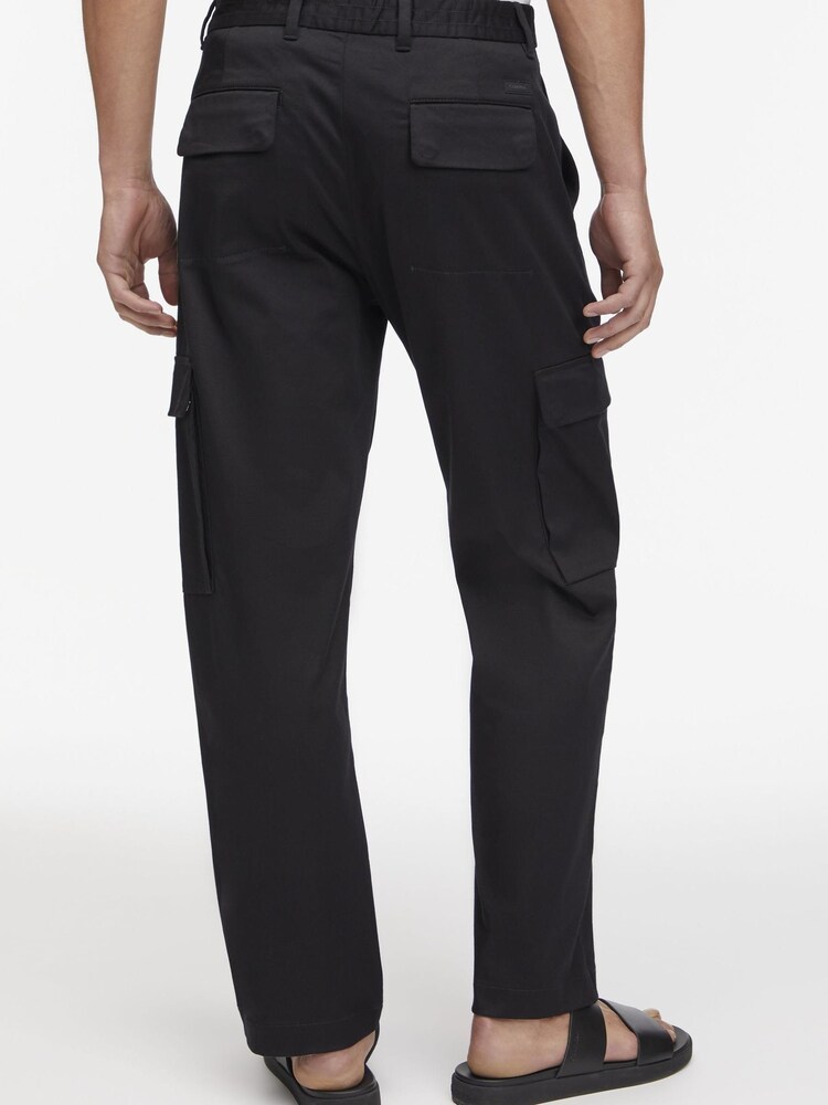 Calvin Klein Black Straight Cargo Trousers - Image 2 of 4