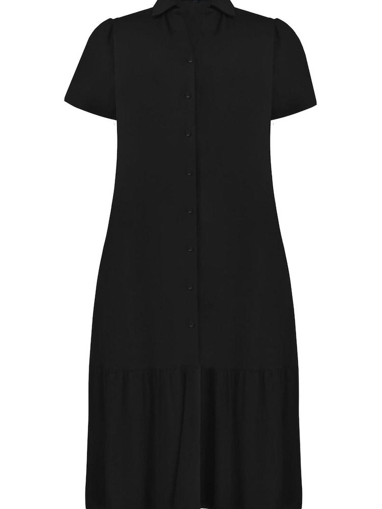 Live Unlimited Black Jersey Tiered Midi Shirt Dress - Image 6 of 6 Live Unlimited Black Jersey Tiered Midi Shirt Dress - Image 6 of 6