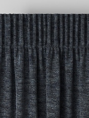 Navy Blue Boucle Textured Made to Measure Curtains - Image 6 of 9