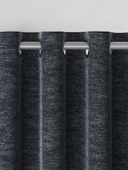 Navy Blue Boucle Textured Made to Measure Curtains - Image 8 of 9