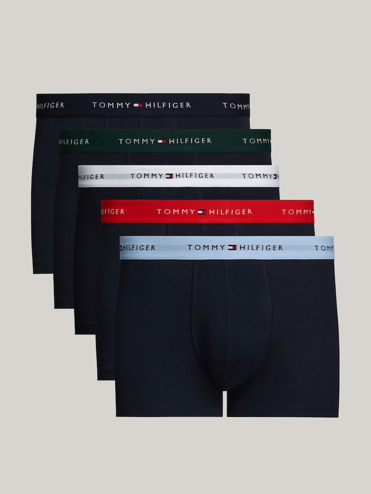 Tommy Hilfiger Blue Trunks 5 Pack - Image 1 of 5