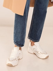 Lipsy White Chunky Mesh Runner Lace Up Trainers - Image 4 of 4