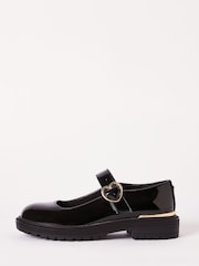 Lipsy Black Faux Leather Chunky Patent Mary Jane School Shoe - Image 1 of 4