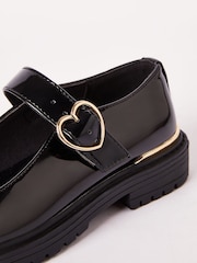 Lipsy Black Faux Leather Chunky Patent Mary Jane School Shoe - Image 3 of 4