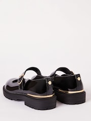 Lipsy Black Faux Leather Chunky Patent Mary Jane School Shoe - Image 4 of 4