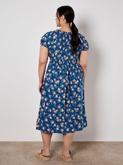 Apricot Blue Vintage Rose Milkmaid Midi Dress - Image 8 of 8