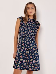 Apricot Blue Floral Silhouette Midi Dress - Image 2 of 4