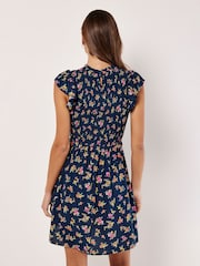 Apricot Blue Floral Silhouette Midi Dress - Image 4 of 4