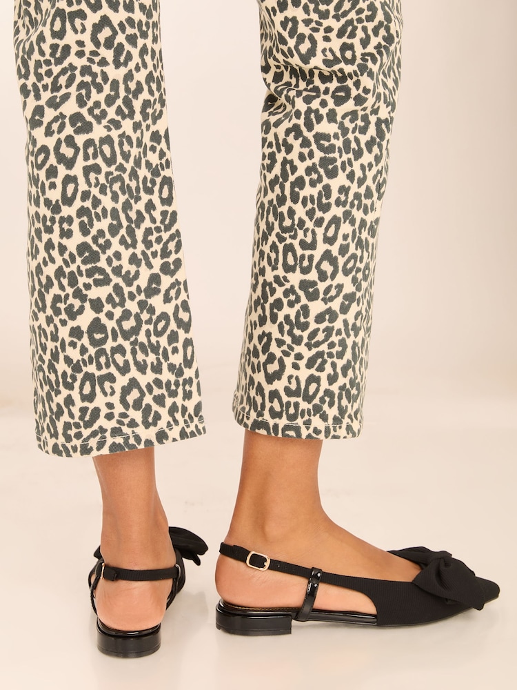 Lipsy Black Flat Slingback Bow Ballet Pump Ballerina - Image 3 of 4
