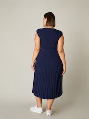 Live Unlimited Blue Curve Knitted Rib Dress - Image 3 of 7