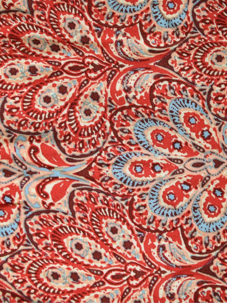 Live Unlimited Red Paisley Print Shirred Waist Midaxi Dress - Image 8 of 8 Live Unlimited Red Paisley Print Shirred Waist Midaxi Dress - Image 8 of 8