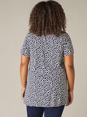 Live Unlimited Curve Ditsy принт Jersey Pleat Front Top - Изображение 3 из 7