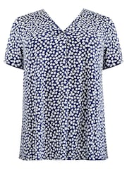 Live Unlimited Curve Ditsy принт Jersey Pleat Front Top - Изображение 6 из 7