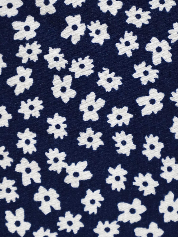 Live Unlimited Blue Curve Ditsy Print Jersey Pleat Front Top - Image 7 of 7 Live Unlimited Blue Curve Ditsy Print Jersey Pleat Front Top - Image 7 of 7