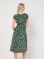Apricot Green Vintage Rose Milkmaid Midi Dress - Image 4 of 5