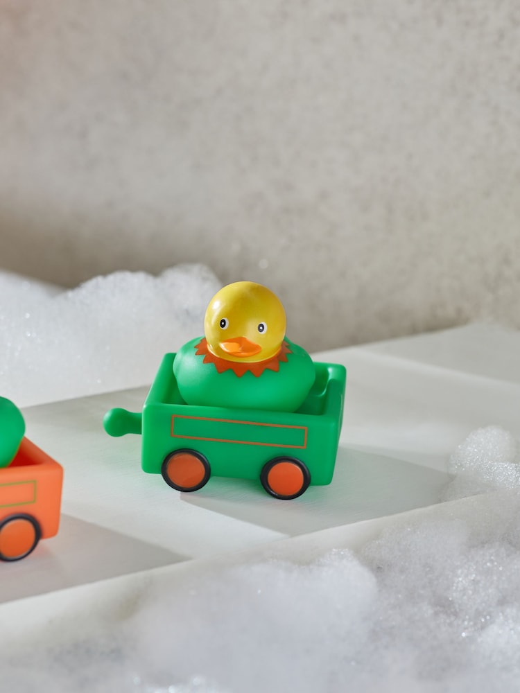 Set of 5 Green Train Christmas Bath Buddies - Image 2 of 5