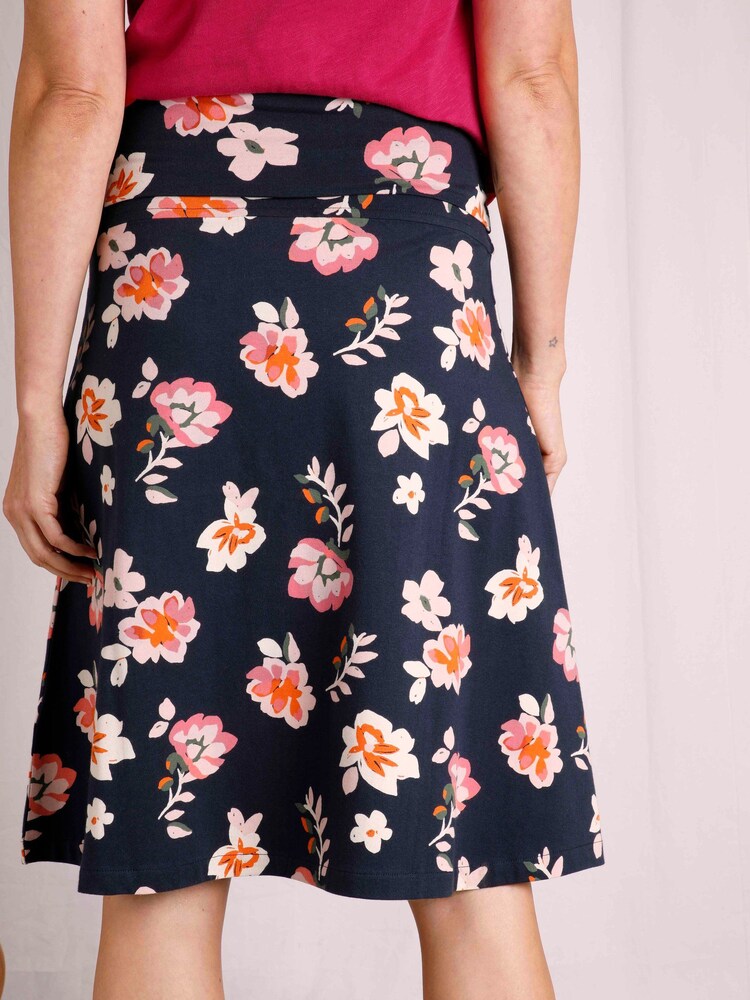 Weird Fish Blue Malmo Organic Printed Jersey Skirt - Image 2 of 6