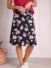 Weird Fish Blue Malmo Organic Printed Jersey Skirt - Image 3 of 6