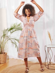 Weird Fish Kerina Organic Printed Cotton Maxi Dress - Image 1 of 6
