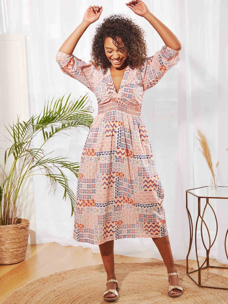 Weird Fish Kerina Organic Printed Cotton Maxi Dress - Image 1 of 6