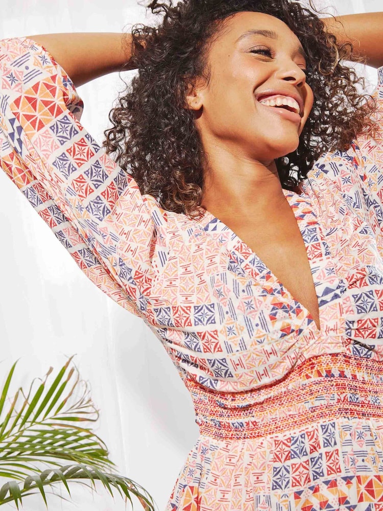 Weird Fish Kerina Organic Printed Cotton Maxi Dress - Image 2 of 6