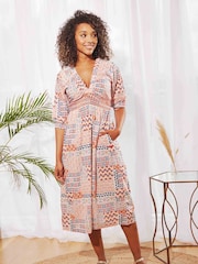 Weird Fish Kerina Organic Printed Cotton Maxi Dress - Image 3 of 6