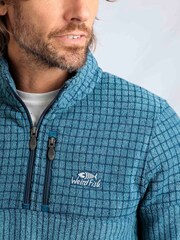 Weird Fish Blue Longmont Quarter Zip Stripe Fleece - Image 4 of 6