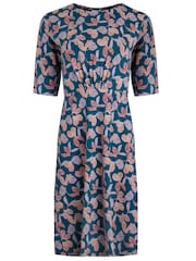 Blau - Weird Fish – Cassandra – bedrucktes Swingkleid aus Bio-Jersey - Bild 7 von 8