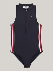 Tommy Hilfiger Blue Rashguard One Piece Swimsuit - Image 1 of 3