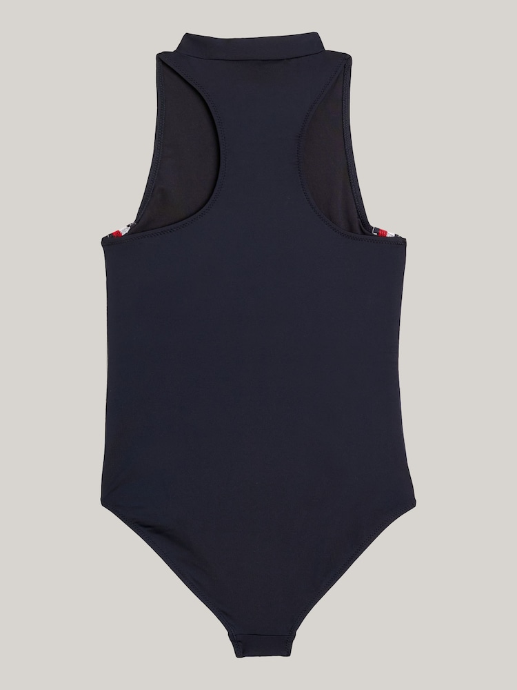 Tommy Hilfiger Blue Rashguard One Piece Swimsuit - Image 2 of 3