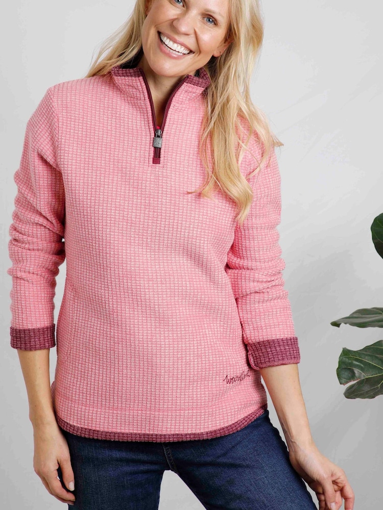 Weird Fish Green Beye Eco 1/4 Zip Grid Fleece - Image 1 of 14