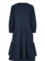 Weird Fish Blue Margo Eco Seerskucker Dress - Image 7 of 7