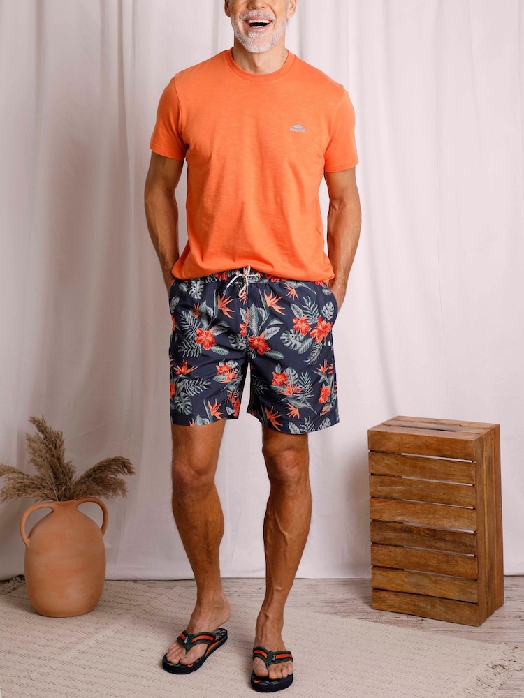 Weird Fish Blue Belukha Printed Swim Shorts - Image 2 of 8