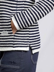 Weird Fish Meadow Eco Macaroni Gestreiftes Fleece-Oberteil mit 1/4-Reißverschluss, Bunt - Bild 9 von 14