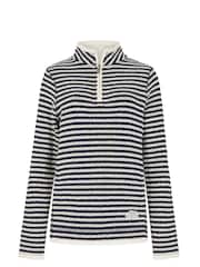 Weird Fish Meadow Eco Macaroni Gestreiftes Fleece-Oberteil mit 1/4-Reißverschluss, Bunt - Bild 11 von 14
