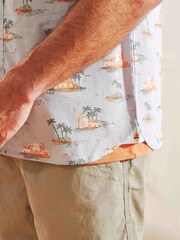Weird Fish Powder Blue Faraway Organic Short Sleeve Printed Shirt - Image 3 of 5