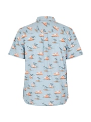Weird Fish Powder Blue Faraway Organic Short Sleeve Printed Shirt - Image 5 of 5
