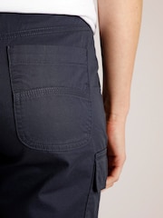 Weird Fish Blue Rhae Organic 100% Cotton Cargo Shorts - Image 5 of 7
