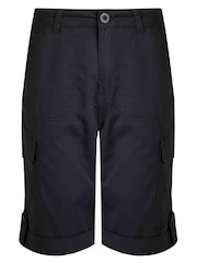 Weird Fish Blue Rhae Organic 100% Cotton Cargo Shorts - Image 6 of 7