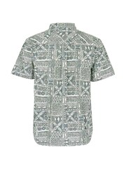 Weird Fish Green Faraway Organic Short Sleeve Printed Shirt - Image 6 of 6