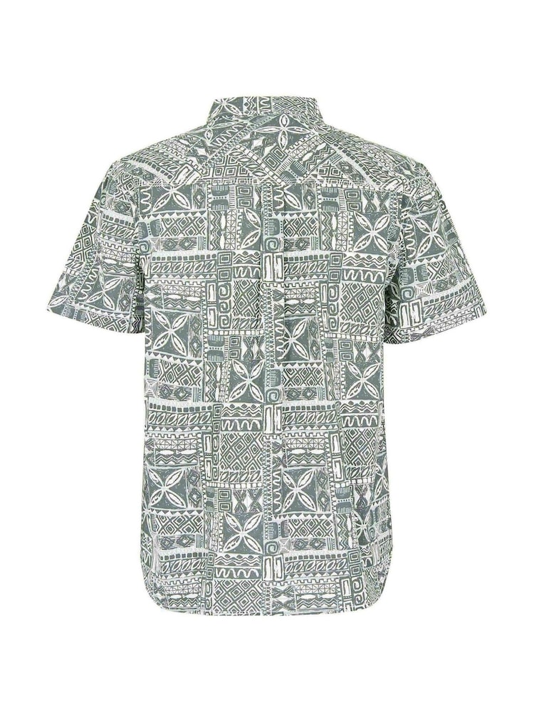 Weird Fish Green Faraway Organic Short Sleeve Printed Shirt - Image 6 of 6