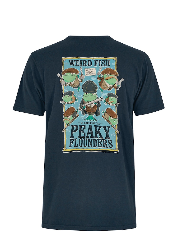 Weird Fish Blue Peaky Flounders Artist T-Shirt - Image 5 of 5