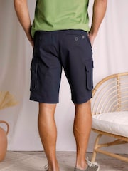Weird Fish Blue Rigney Cargo 100% Cotton Shorts - Image 3 of 8