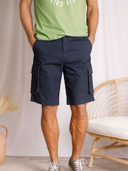 Weird Fish Blue Rigney Cargo 100% Cotton Shorts - Image 4 of 8
