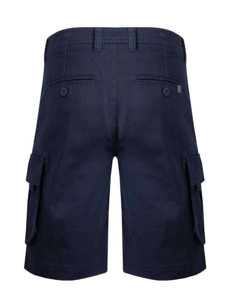 Weird Fish Blue Rigney Cargo 100% Cotton Shorts - Image 8 of 8