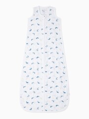 Mori White Organic  0.5 TOG Muslin Whale Print Front Opening Sleeping Bag - Image 3 of 3