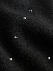 Black Embellished Supersoft Funnel Zip Neck Jumper - Image 3 of 3