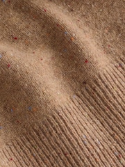 Camel Brown Neppy N.Premium Merino Wool V-Neck Jumper - Image 3 of 3