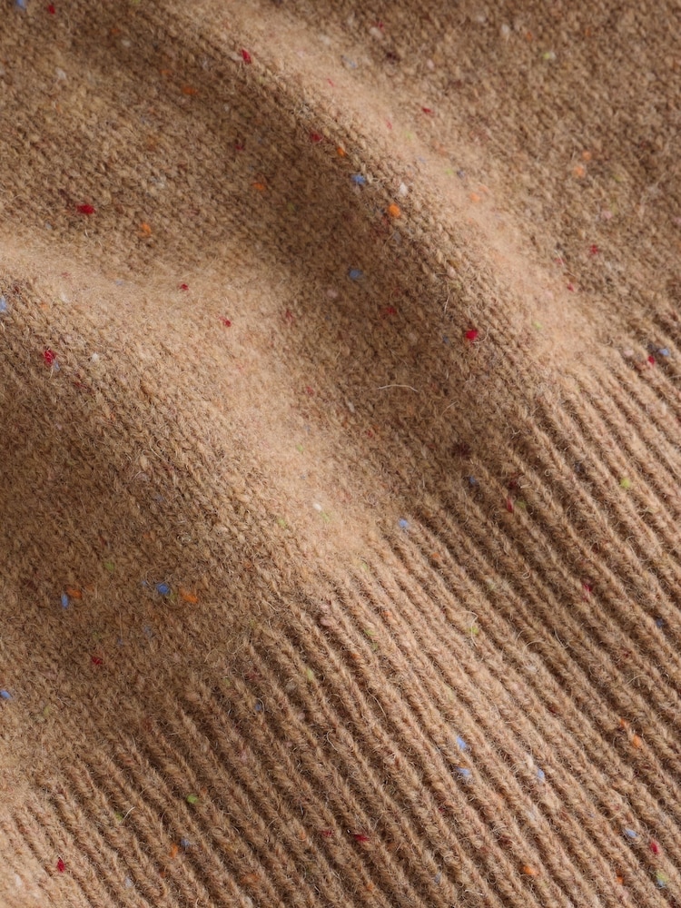 Camel Brown Neppy N.Premium Merino Wool V-Neck Jumper - Image 3 of 3 Camel Brown Neppy N.Premium Merino Wool V-Neck Jumper - Image 3 of 3